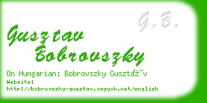 gusztav bobrovszky business card